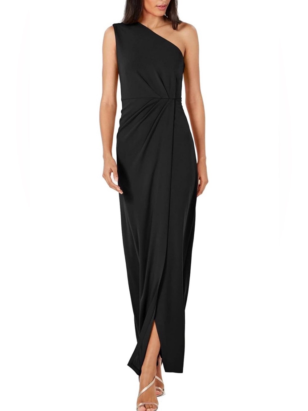 Calvin Klein NWT One-Shoulder High-Low Gown | Black | Size 4